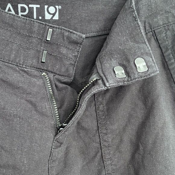 Apt. 9 | Women’s Dark Gray Casual Linen Rayon Shorts Size 4 - Picture 7 of 15